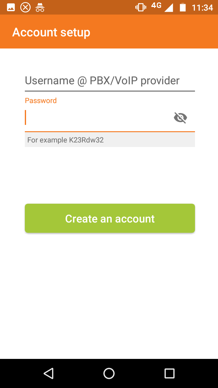 Agregar cuenta SIP desde un teléfono móvil