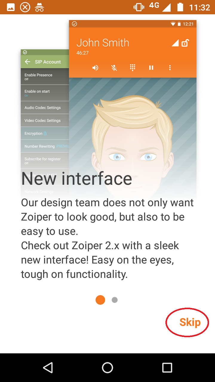 Pantalla de creación de cuenta SIP en Zoiper para Windows